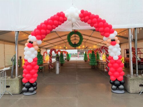 Kerst thema ballonnenboog