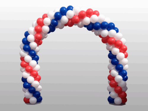 Ballonnenboog in rood wit en blauw