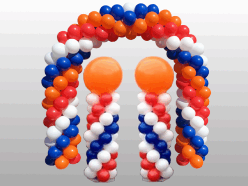 Ballonnenboog en 2 pilaren in Hollandse kleuren