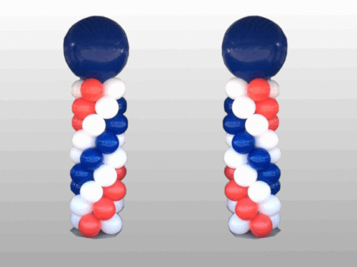 2 ballonnenpilaren met grote topballon